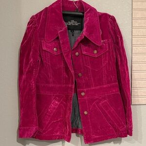 Marc Jacobs Velvet Jean Jacket - Deep Fuchsia